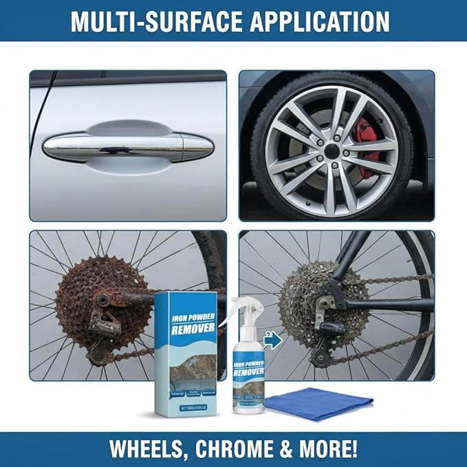2026 New Multi-functional Quick-acting Rust Removal Spray, Fast-acting Spray to Remove Iron, Portable Car Rust Removal for Metal, Tools, Cars, Chains (3PCS)