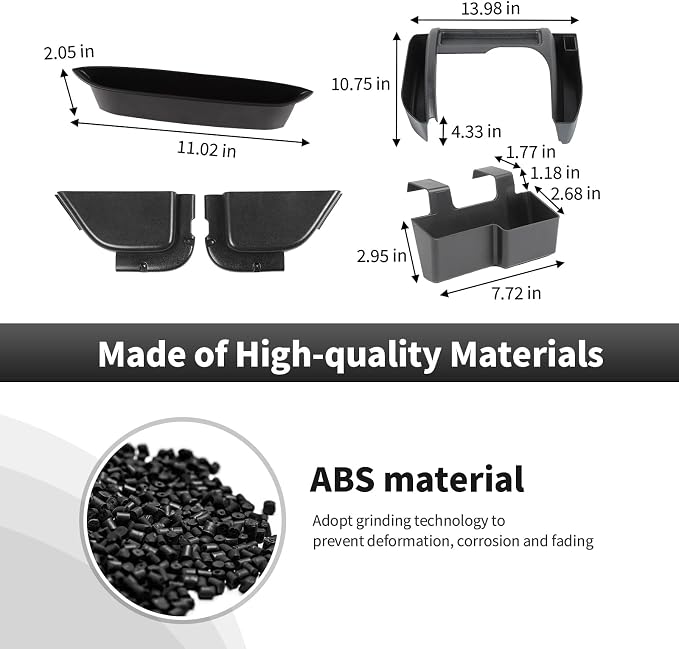 5PCS Center Console Organizer Interior Storage Accessories Fit for 2011-2018 Jeep Wrangler JK JKU Passenger Side Grab Handle & Gear Shift Trim & Front Door Net Pocket & Armrest Box Outer Storage Box