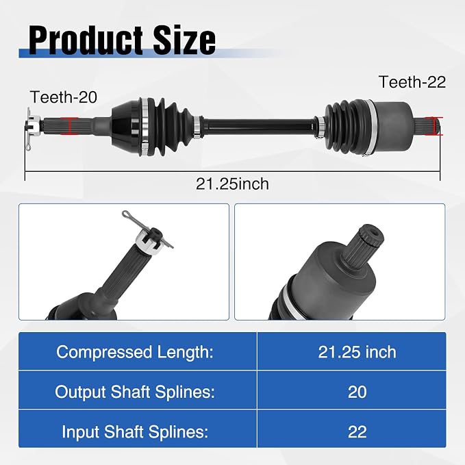 Frokom Front CV Axle Drive Shaft for Polaris Sportsman 450/500/570/800 4X4 2007-2023, Fits Sportsman HO & X2 Models