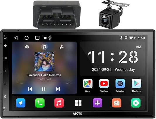 ATOTOZONE AC-4450 Bluetooth OBDII/OBD2 Car Diagnostic Scanner/Scan Tool,for A5LG2B7T-S01,Double-DIN Android Car Stereo Wireless CarPlay Android Auto, 7 Inch Touchscreen Car Radio with Backup Camera