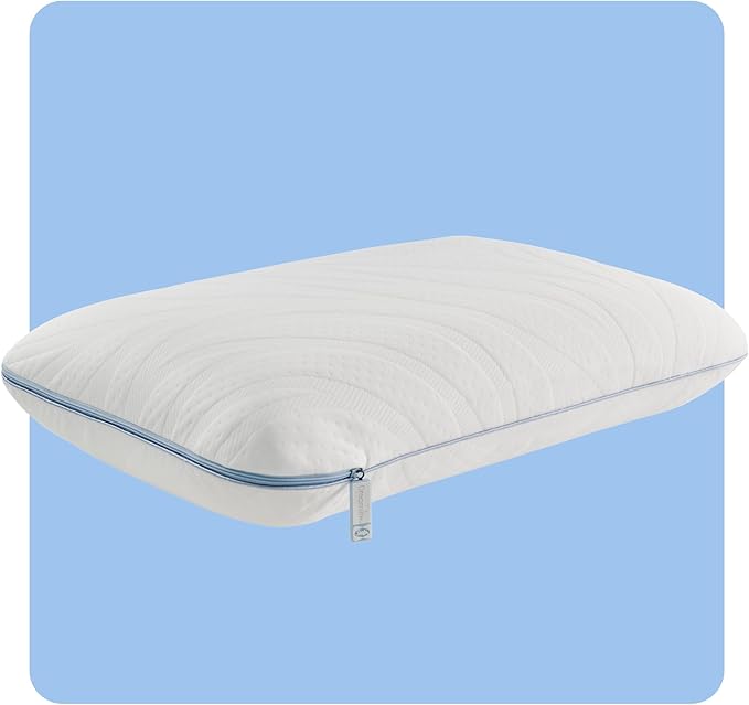 Sealy Dreamlife Queen Size Memory Foam Cooling Pillow with Surface Guard Technology, Removable Machine-Washable Cover, 1 Year Limited Warranty, White