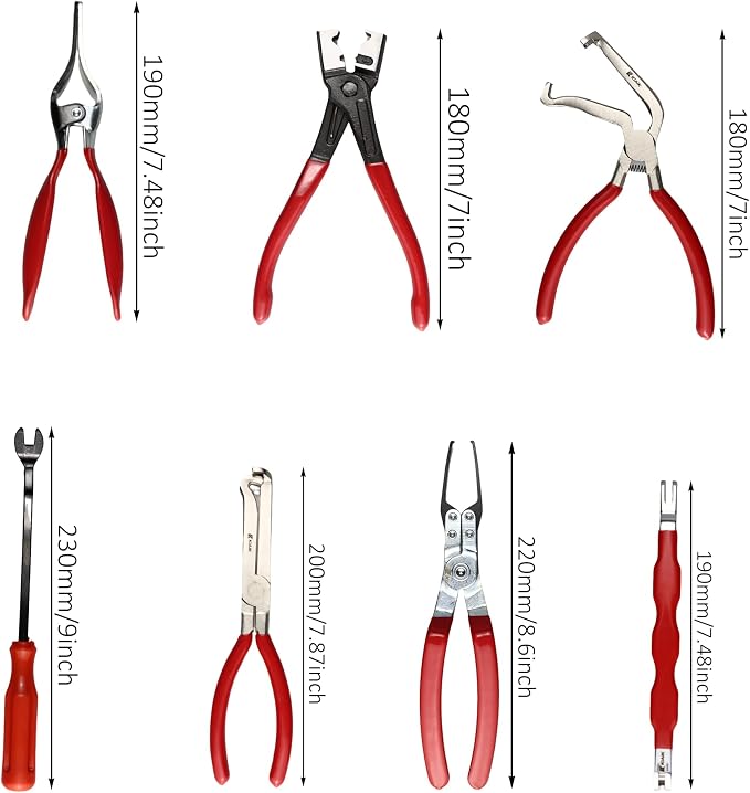 Electrical Disconnect Pliers for Cars, Automotive Connector Disconnect Tool Set with 8Pcs Terminal Removal Tools, High Carbon Steel Removal Pliers Kit for Cars, Trucks & SUVs