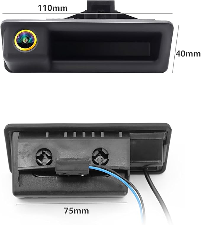 Vehicle Backup Camera CCD Compatible for BMW E82 E88 E84 E90 E91 E92 E93 3 5 Series X1 5 6 320i Car Rear View AHD 1080P Camera Reverse Parking Golden Fisheye Lens Waterproof Cam Car Trunk Handle Cam