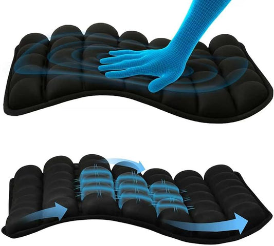 Sondour Travel Seat Cushion, Airplane Cushion Long Flight, Airplane Gadgets Inflatable Seat Cushions, Portable Airline Cushion With Air Pump, Wheelchair Cushions; Pressure Relief Seat Cushion-2 Black