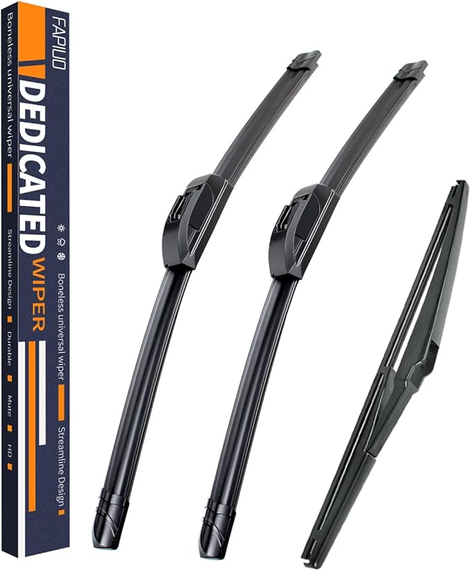 Replacement for Dodge Durango 2011-2018 Silent Wipers -FAPIUO Front and Rear Windshield Wipers 22"/21"+12" Full Blade Set (3 Pack)