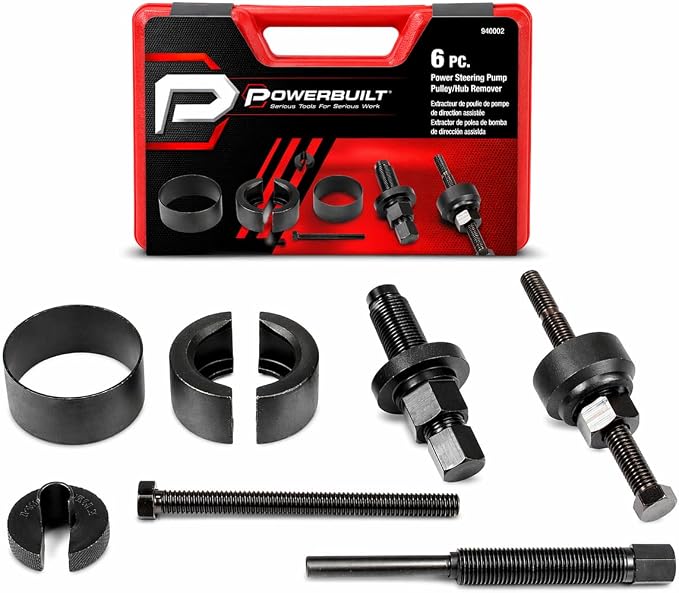 Powerbuilt Power Steering Pump Pulley Kit, Alternator Pulleys, Remove, Disconnect and Install, Adapters Included - 948002