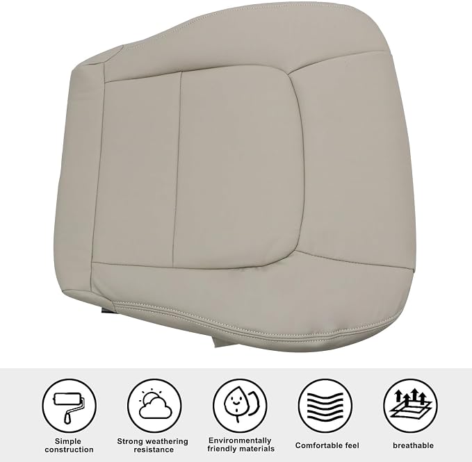 SecosAutoparts Ivory Tan Front Driver side Bottom & Driver side Top Microfiber Leather Replacement Seat Cover Compatible with Lexus LX 470 4x4 AWD 4WD 1998 1999 2000 2001 2002 2003 2004 2005 2006 2007