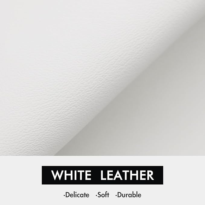 MEWANT Hand Stitched White Leather Steering Wheel Cover Wrap for Tesla Model S 2021-2023 / Model X 2021-2023 Steering Wheel Accessories
