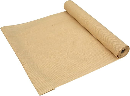Shatex 90% Sun Shade Fabric, 6x8ft Sun-Block Net Mesh Shade with Clips for Pergola Cover Porch Vertical Screen, Beige