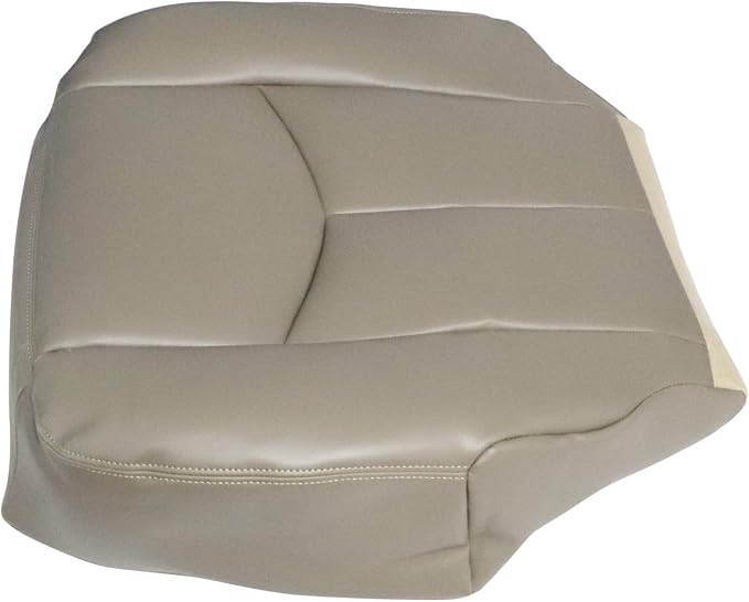 Front Driver and Passenger Bottom and Top Lean Back Leather Seat Covers Tan #522 Compatible with Chevy Avalanche Silverado GMC Sierra 1500 2500 3500 HD 2003 2004 2005 2006