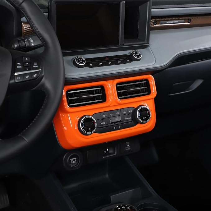 Lcojicep 7PCS Full Set Interior Trim Kit Compatible with Ford Maverick 2022-2024 Central Control air Conditioner Switch Panel Gear Panel air Conditioner Outlet Cover Decoration (Orange)