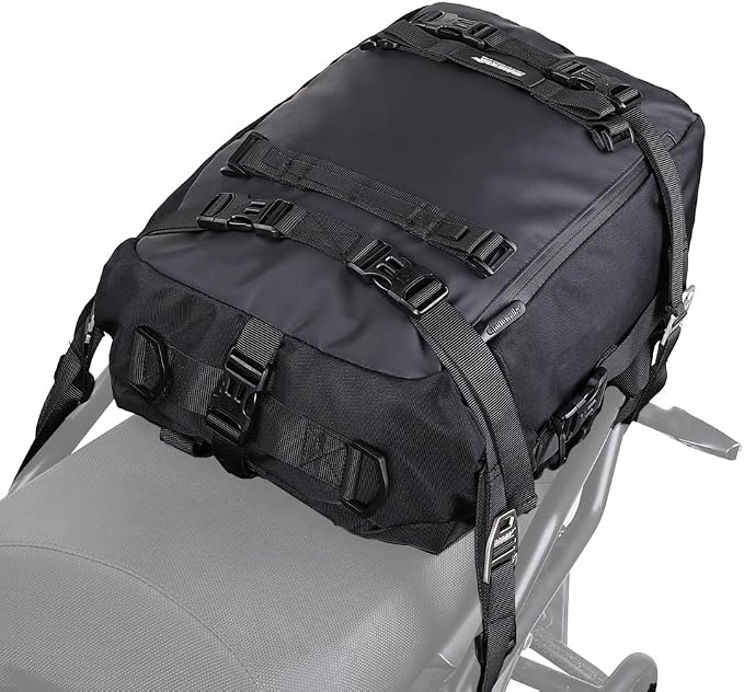 Rhinowalk Motorcycle Tail Bag 20L Motor Travel Luggage Waterproof Motorbike Rear Rack Trunk Storage Bag - Black