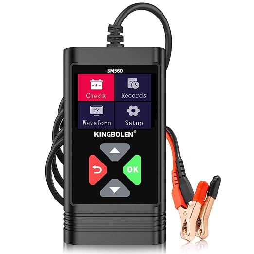 KINGBOLEN BM560 6V 12V Car Battery Tester, 100-2000CCA Voltage Tester, Precision Digital Auto Battery Analyzer, Loading/Charging/Starting System Tester for Cars SUV ATV Boats Motorcycles Vehicle