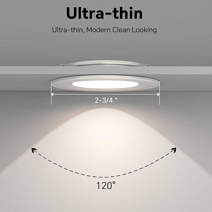 acegoo RV 2.75" Recessed LED Ceiling Light 12V Ultra-Thin Puck Light, Dimmable RV Lights Interior for Camper Van Truck Motorhome Boat Sailboat Roof Under Cabinet Lighting, 6 Pack (White,Cool White)