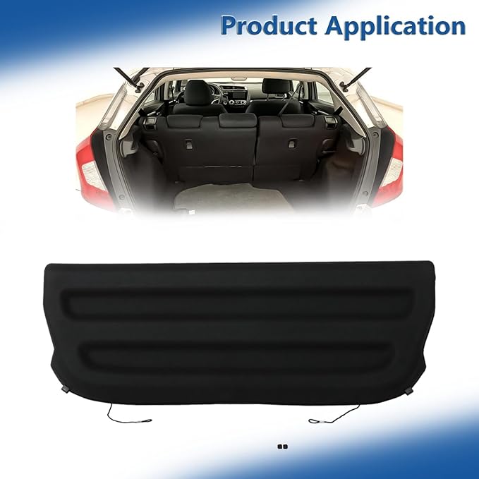 Silscvtt Non Retractable Cargo Cover Shade Tonneau Cover Replacement for Honda Fit 2015-2019 Black