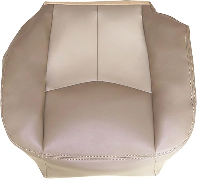 NLQR Medium Neutral Tan & Shale Tan Driver & Passenger Side Bottom & Top Lean Back & Armrest Covers Replacement Leather Seat Covers Compatible with GMC Yukon XL 1500 Sierra 1500 Denali 2003 2004 2005