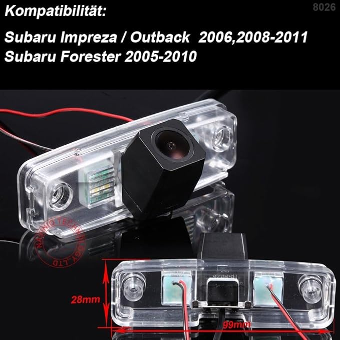HD License Plate Backup Camera,Night Vision Waterproof Rear View Reverse Camera for Impreza/Outback 2006, 2008-2011 Subaru Forester 2005-2010