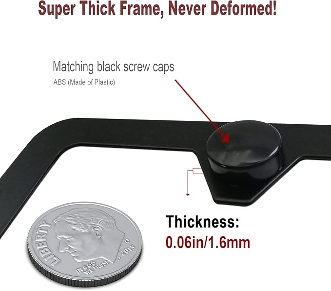 BGGTMO Front License Plate Mounting Kit- License Plate Bracket Holder Frame- Universal Bumper Car Tag Frame Mount Adapter with Stainless Steel Screw Cap, Cable Ties