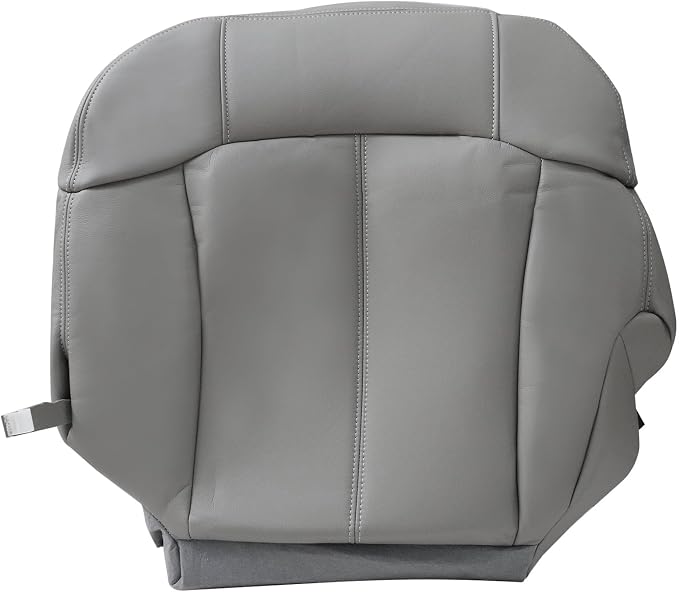 SecosAutoparts Driver & Passenger Side Bottom & Top & Armrests Gray Replacement Leather Seat Covers Compatible with Chevy Silverado 1500 2500 3500 Tahoe Sierra Suburban Avalanche 1999 2000 2001 2002