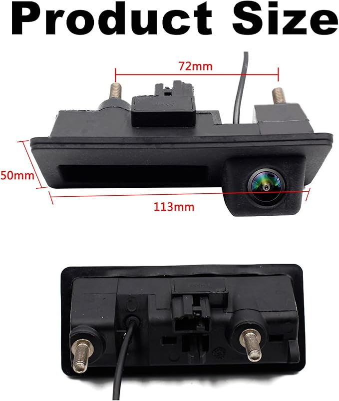 Vehicle Backup Camera CCD Compatible for Audi A4 A4L A3 S4 RS4 B9 for VW Lavida Plus Skoda Car Rear View AHD 1080P Camera Reverse Parking Fisheye Lens Waterproof Cam Car Trunk Handle Camera