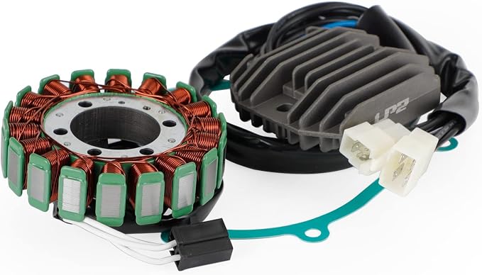 Magneto Coil Stator Regulator Gasket Kit for Kawasaki ZX600 Ninja ZX6R ZX6RR 2005-2006 - Replaces 21003-0023 21066-0016 11061-0113