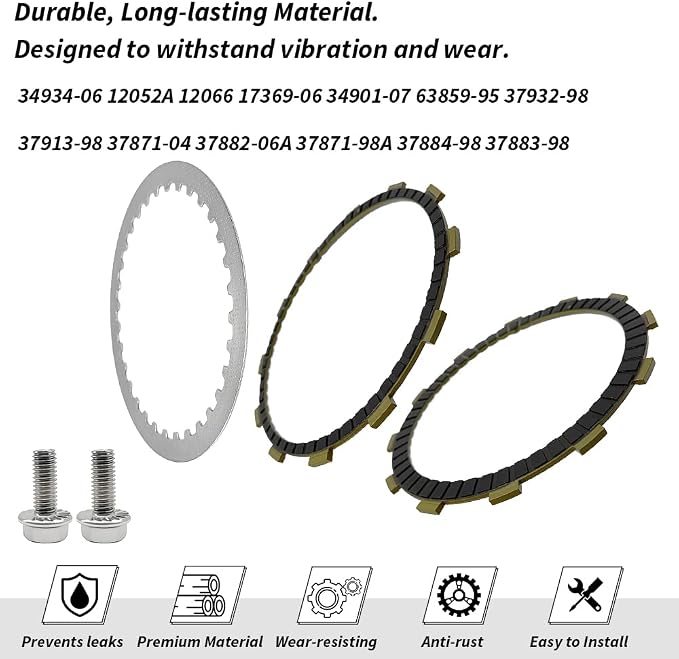 Cyco Primary Gasket & Extra Plate Friction Steel Clutch Kit for Touring Models Electra Glide, Road Glide, Road King, Street Glide OEM#34934-06 37871-04 37871-98A