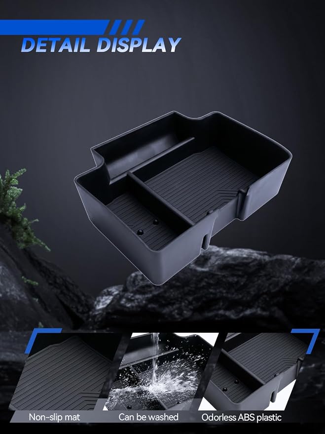 for Yukon Center Console Organizer 2025-2026 GMC Yukon (Elevation/AT4/Denali Ultimate/AT4 Ultimate/Denali) Accessories Armrest Tray Middle Storage Box Insert Container Durable ABS Plastic