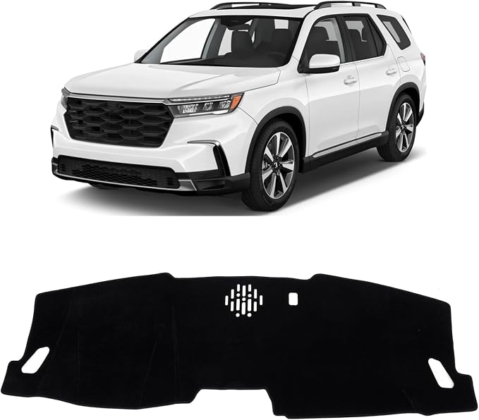KUST Black Dash Cover for Honda Pilot 2023-2025 2026 (Only fit for Sport/EX-L/TrailSport/Touring) Polyester Dashboard Cover Non-Slip Accessories for Pilot Dash Mat Sunshade Windshield No Glare Black