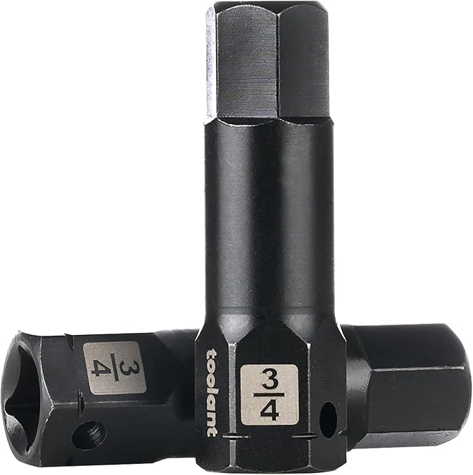 toolant 1/2" drive 3/4" impact hex bit socket set 2PCS, Hex Drive, S2 Steel Air Drive Allen Socket set,Impact Grade，Anti-Roll Design