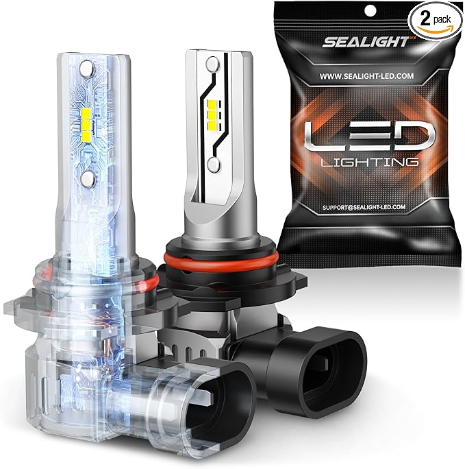 SEALIGHT 𝟗𝟎𝟎𝟔 HB4 Fog Light Bulbs or DRL, 6500K 10000LM 𝟗𝟎𝟎𝟔/HB4 Fog Lights Bulbs Fog Lights or Daytime Running Light, 1:1 Size Plug ang Play, Non-polarity, 2 Pack