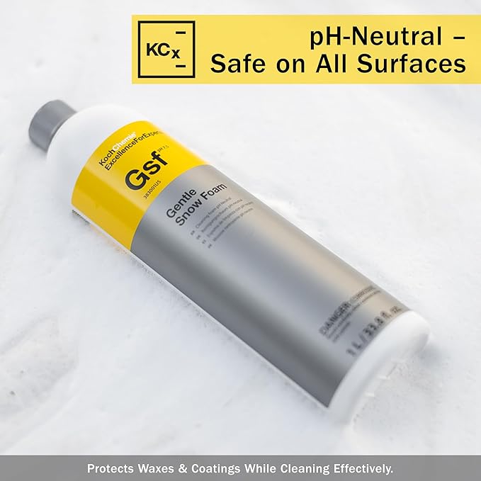KOCHCHEMIE Gentle Snow Foam - pH Neutral Pre-Cleaning; Works With Foam Cannons & Sprayers; Manual Washing Shampoo; Safe on Existing Wax & Sealed Surfaces; Unique Cherry Fragrance (1 Liter) (Pack of 2)
