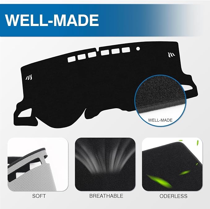 KUST Black Dash Cover for Toyota Corolla 2019-2024 2025 2026 (L LE SE XLE XSE), Hatchback(SE XSE) Left Hand Driving Dashboard Cover Non-Slip Polyester Interior Accessories for Corolla Sedan