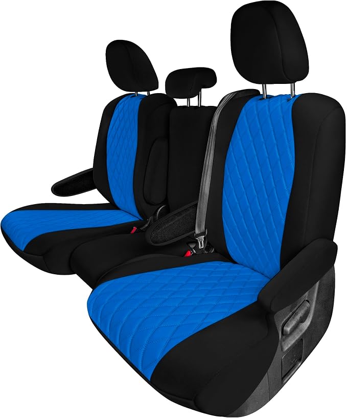 FH Group Custom Fit Car Seat Covers Specifically Made for Toyota Sienna 2021-2024, Blue Ultraflex Neoprene 2nd Row Set Automotive Seat Covers, 8 Seater SUV Seat Covers, Toyota Accessories