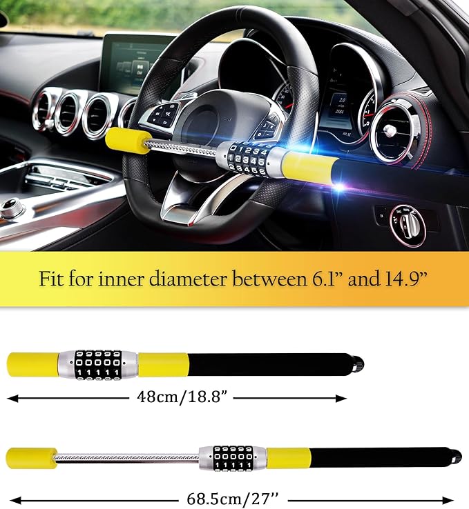 Tevlaphee Steering Wheel Combination Lock and Tevlaphee Wheel Lock