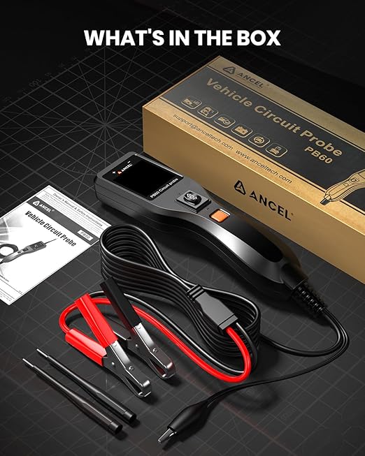 ANCEL PB60 Automotive Power Circuit Probe Tester 12-24V, All-in-One Electrical Diagnostic Tool with Component Activation, Short Finder, Digital Multimeter Ohmmeter Functions for Cars Trucks RVs ﻿