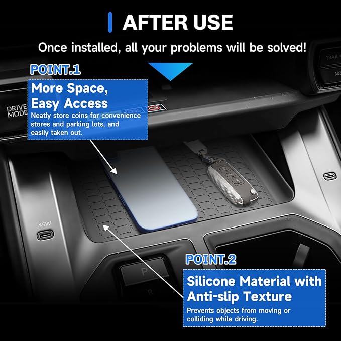 SXCY for 2026 Toyota RAV4 Center Console Protective Mats for 2026 Toyota RAV4 Accessories Front Center Console Inserts Liner Anti-Slip Anti-Dust Waterproof Mats
