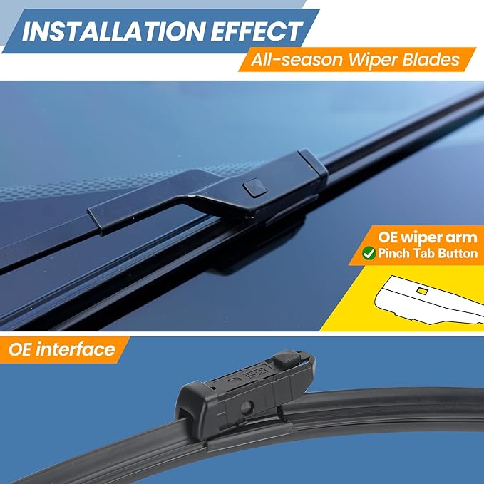 GSPSCN 3 Wipers Replacement for Jeep Renegade 2022 2021 2020 2019 2018 2017 2016 2015 Original Equipment Windshield Wiper Blades 22"+20"+10" (set of 3) Top Lock