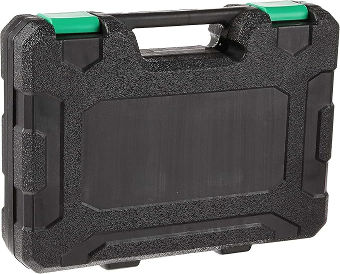 Amazon Basics 46-Piece 3/8-Inch Drive Socket Set with 6 & 12 Point Sockets, 72 Teeth Ratchet, SAE & Metric Sizes, Extension Bars, Universal Joint, Carrying Case
