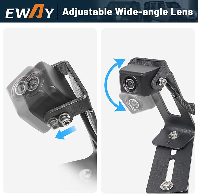 EWAY Light 2.0 Spare Tire Reverse Backup Camera for Jeep Wrangler JK Compass Commander Patriot Liberty 2007-2018, Upgrade Ajustable Brackets for Flexible Angle, Hitch Camera with 90° Ajustable Angle
