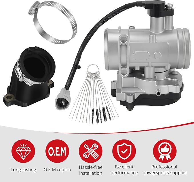 JAVIK Throttle Body with Intake Manifold Boot for Polaris Sportsman Range RZR 800 S 4 Touring 2009 2010 O.E.M# 1203944