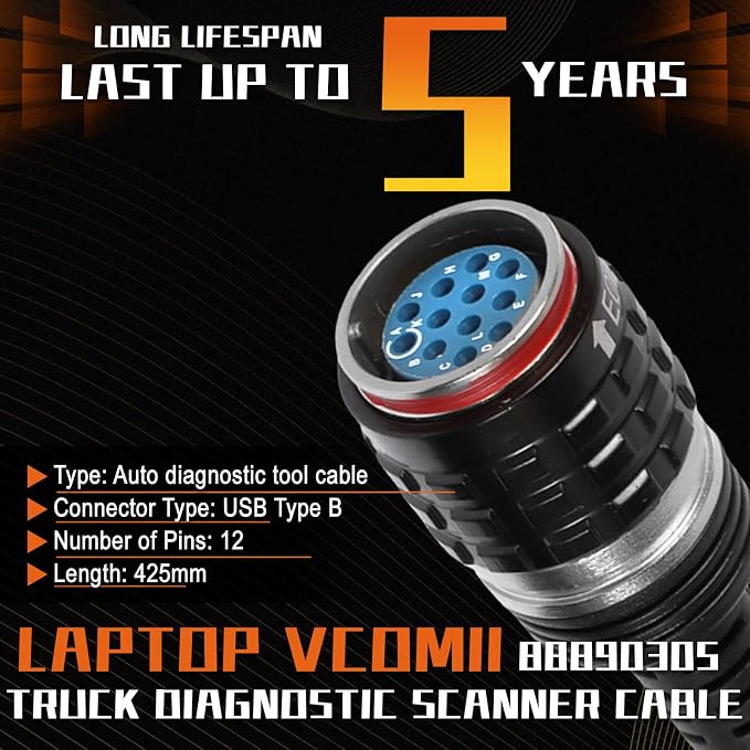 PANGOLIN 88890305 Scanner Cable Automotive USB Cable for Volvo 88890300 88894000 Diagnostic Adapter Tool Excavator Spare Parts