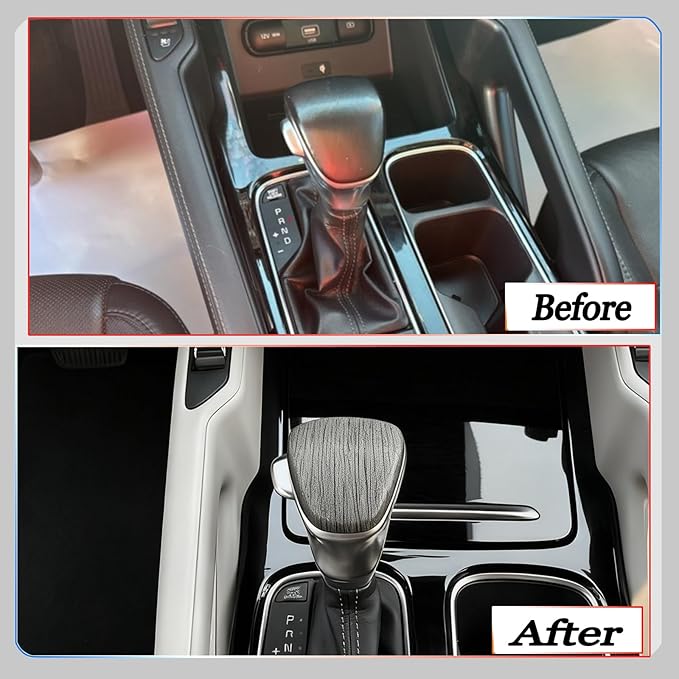 Gear Shift Cover,for Kia Telluride 2020 2021 2022 2023 2024 2025 2026,Car Center Console Gear Shift Knob Cover Trim Cap - Gray Wood Grain