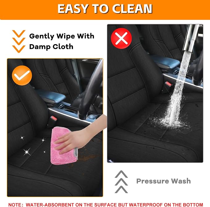 Front Seat Covers Compatible with 2004-2008 Acura TL, Heavy Duty Cationic Linen Fabric Seat Protector