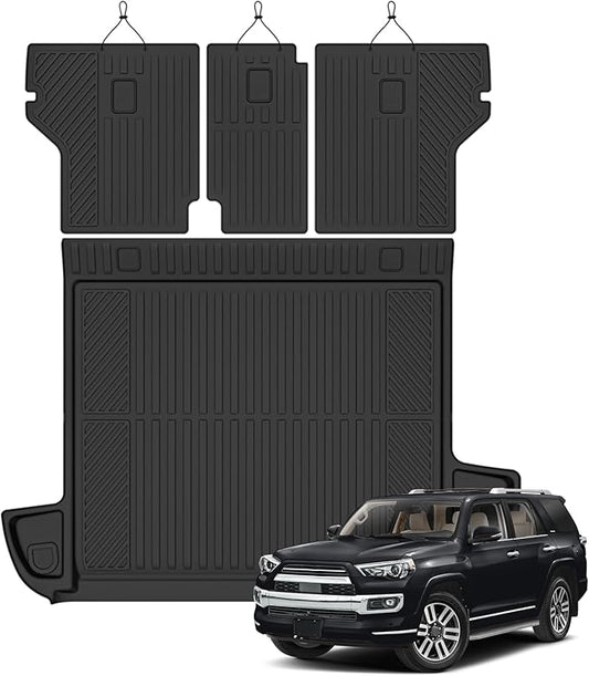 Cargo Mat for 2013-2024 Toyota 4Runner 5-Seater, All Weather TPE Cargo Liner and Backrest Mats Protectors for Toyota 4Runner Trunk Mat Accessories