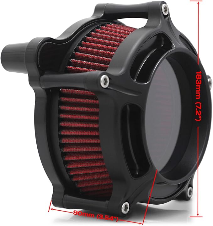 For harley davidson air cleaner filter sportster Touring street glide road king electra Dyna Softail motorcycle air intake (Black- red filter, D-For M8 Touring/Softail 2018-UP)