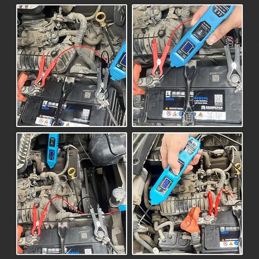 Multifunctional Car Circuit Tester, 3.5-36V DC Automotive Power Circuit Tester with LCD Display and Sharp Probe, Electric Test Pen for Car Battery Polarity Continuity Fuses (Blue)