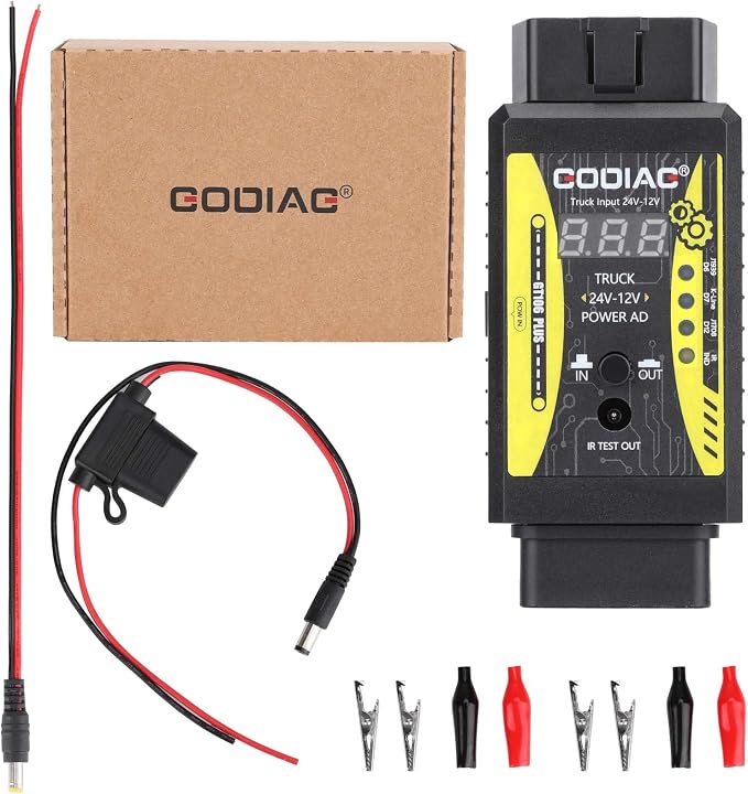 GODIAG GT106 Plus 24V to 12V Adapter for Heavy Duty Trucks, Fuel Injector Testing and Relay Service Tool for Cars & Trucks
