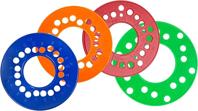 eaacaa 4Pcs Wheel Bolt Pattern Measuring Guides | 4 | 5 | 6 Lug Measuring Tool - SAE & Metric Bolt Pattern Template,Precise Trailer,Car,SUV Axle Bolt Circle Tool-Set