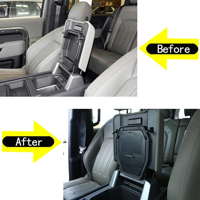 Car Armrest Hidden Storage Box Compatible with Land Rover Defender 2020-2025 Center Console Handrail Privacy Organizer Tray Armrest Storage Box Container Insert Pallet Manager Interior Accessories