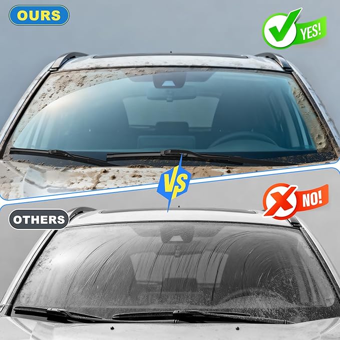 HRSNO® Wiper Blades:3 - Pack Windshield Wipers for Honda CR-V 2023-2025 - All-Season Beam Design - Quiet Streak - Free - Exact Fit Replacement for Honda Cars (24"/19"/10")